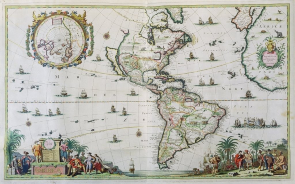 Detail of America, plate 84 by Nicolaes the Younger Visscher