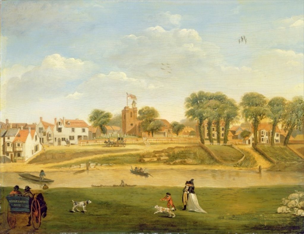 Detail of The Old Parish Church and Village, Hampton-on-Thames, Middlesex by English School