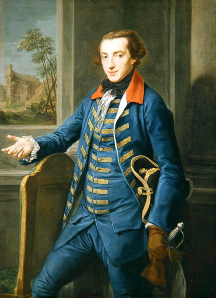 Detail of William Weddell c.1765 by Pompeo Girolamo Batoni