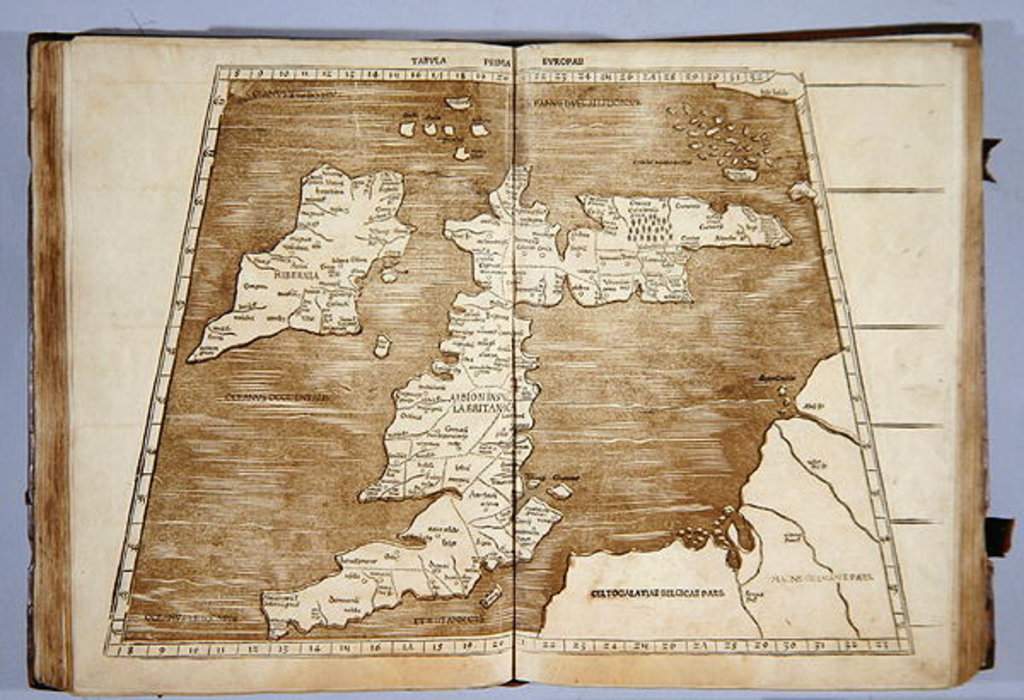 Detail of Tabula Prima Europa by Ptolemy