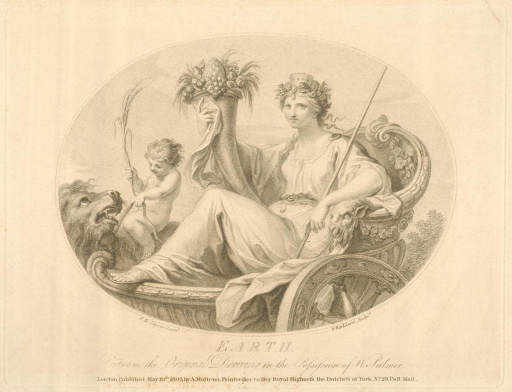 Detail of Earth by Giovanni Battista (after) Cipriani