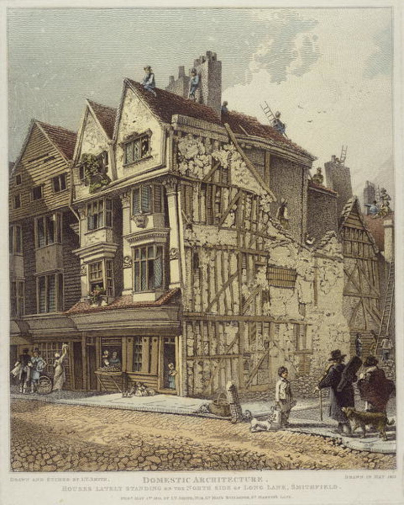 Detail of Houses lately standing on the North Side of Long Land, Smithfield, 1813 by John Thomas Smith