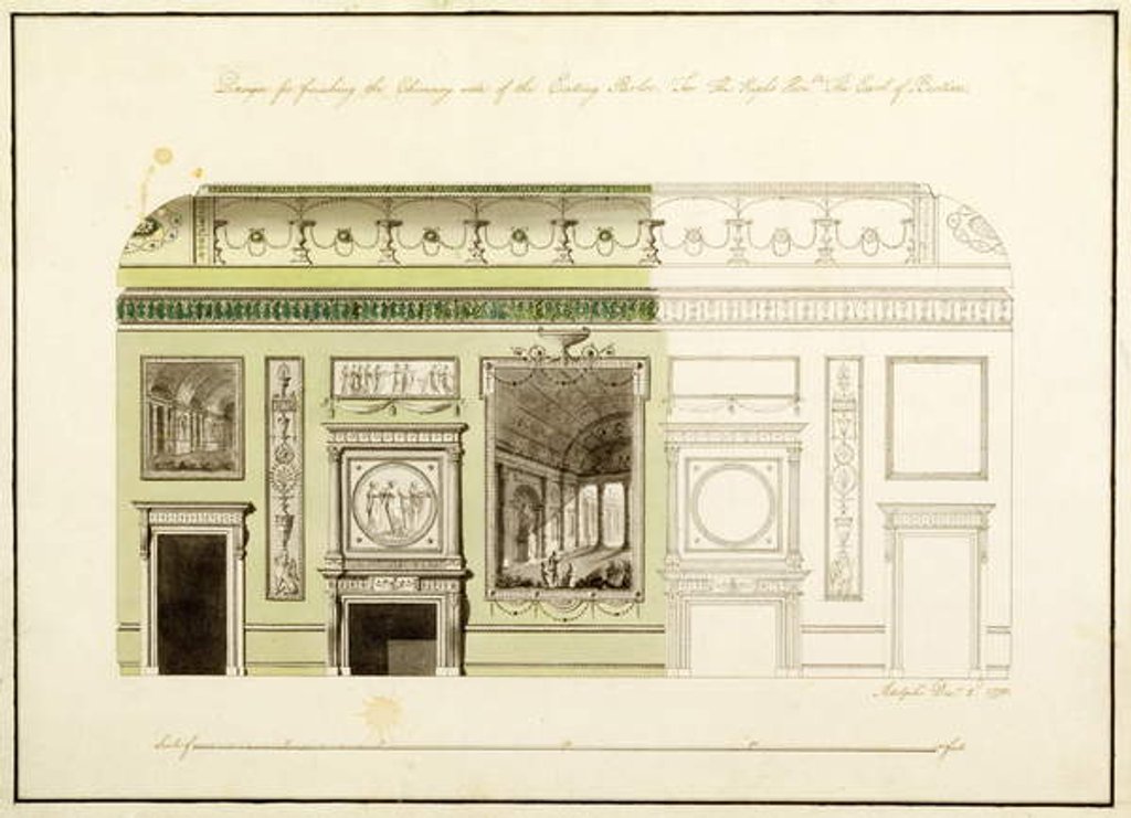 Detail of Headfort House, Eating Parlor, Chimney Piece, 1775 by Robert Adam