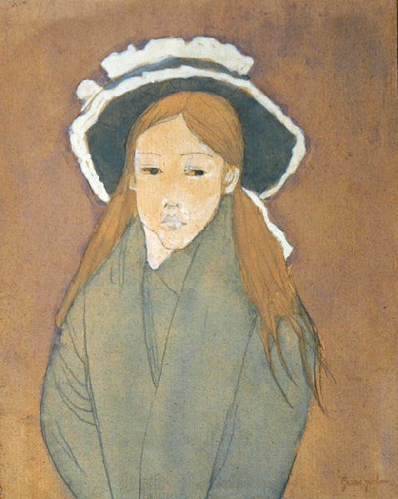Detail of Girl with Large Hat and Straw-Coloured Hair, 1910s by Gwen John