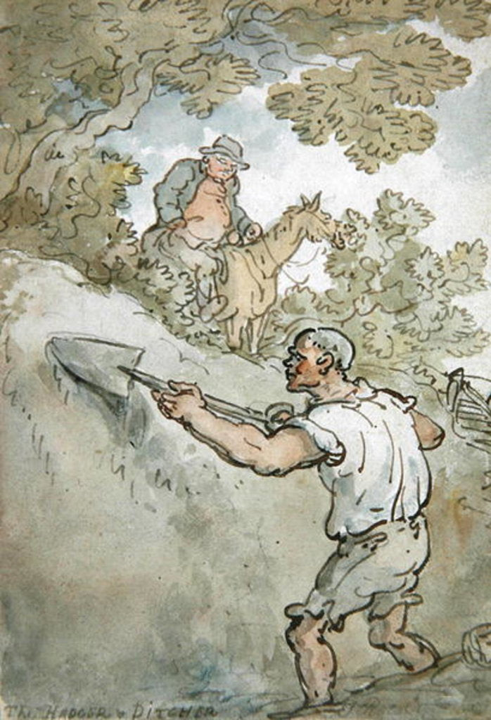 Detail of The Hedger and Ditcher by Thomas Rowlandson
