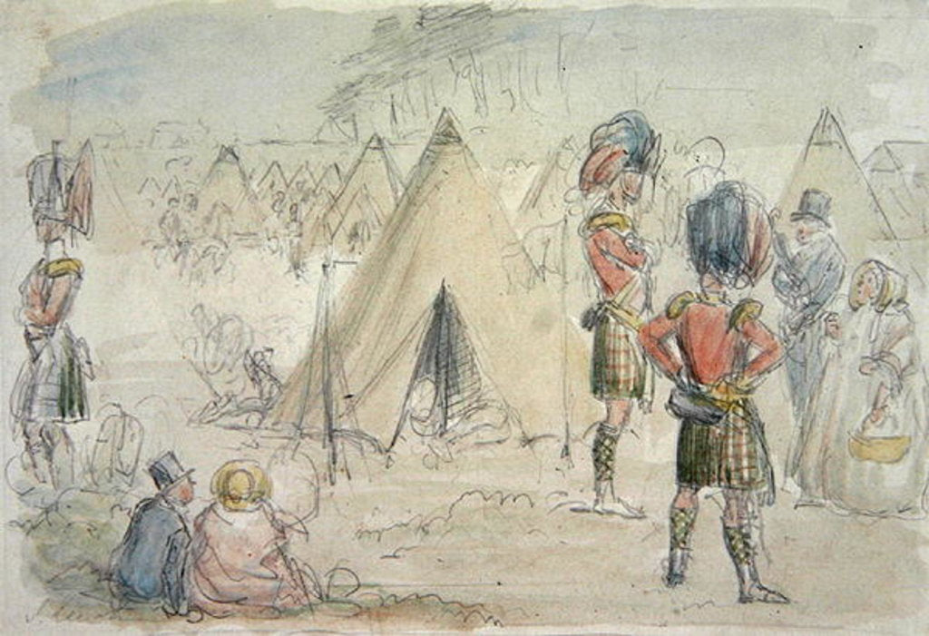 Detail of Highland Regiment in Camp by John Leech