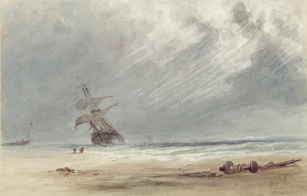 Detail of Storm Over a Coast by Giles Firman Phillips