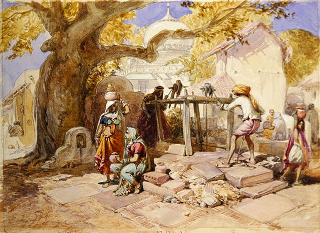 Detail of The Village Well, 1864 by William 'Crimea' Simpson