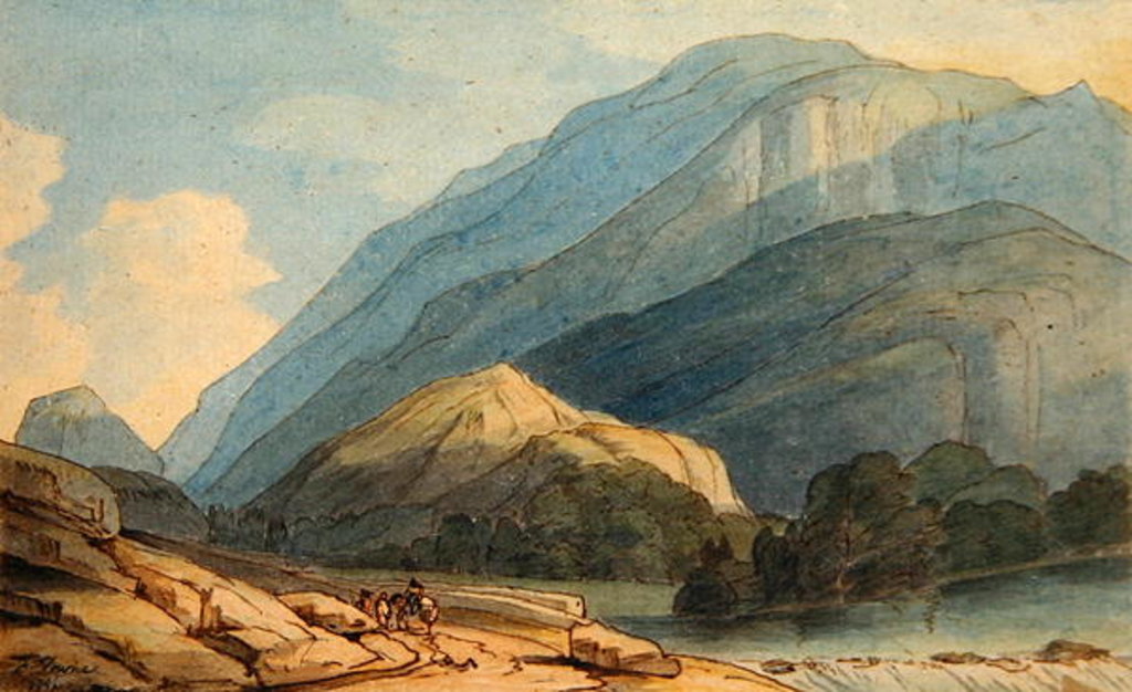 Detail of The Entrance into Borrowdale, c.1786 by Francis Towne
