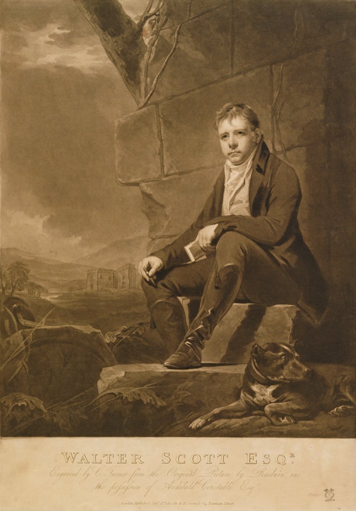 Detail of Sir Walter Scott, engraved by Charles Turner, 1810 by Henry (after) Raeburn