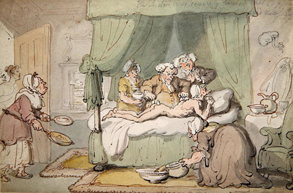 Detail of The Doctor is so severely bruised that cupping is judged necessary, c.1810 by Thomas Rowlandson