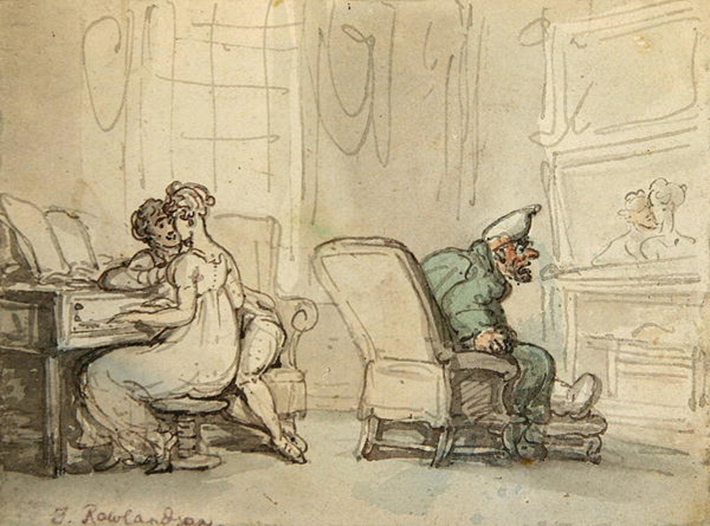 Detail of The Reflection by Thomas Rowlandson