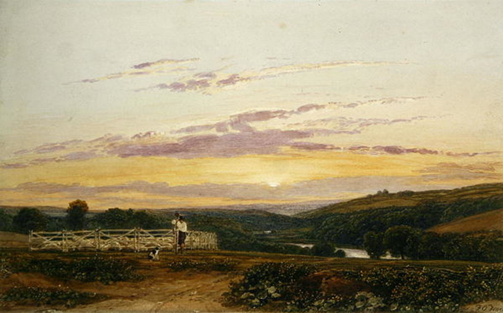 Detail of The Shepherd, Evening by Francis Oliver Finch