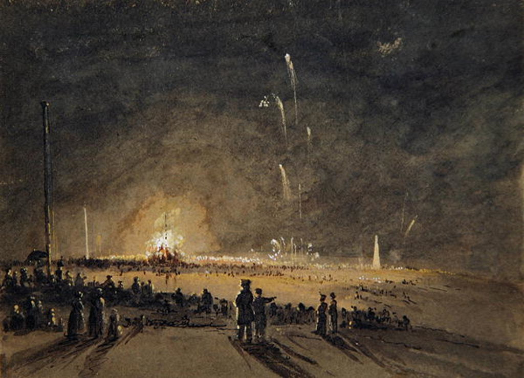 Detail of A Fireworks Display by John Wilson Carmichael