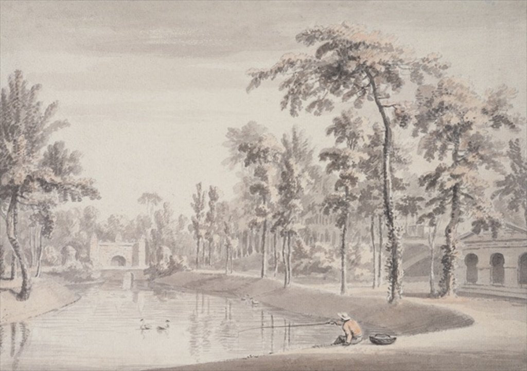 Detail of The Grotto and the Temple of Contemplation, Stowe, 1752 by Jean Baptiste Claude Chatelain