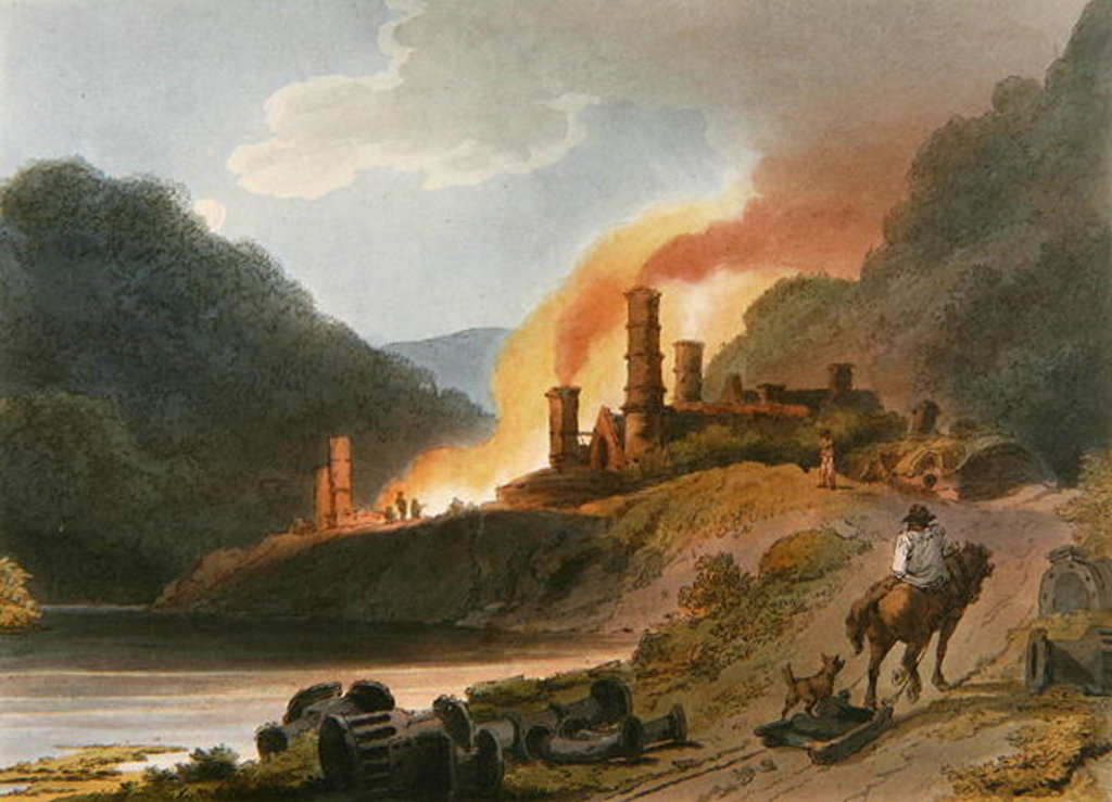 Detail of Iron Works, Coalbrook Dale by Philippe de (after) Loutherbourg