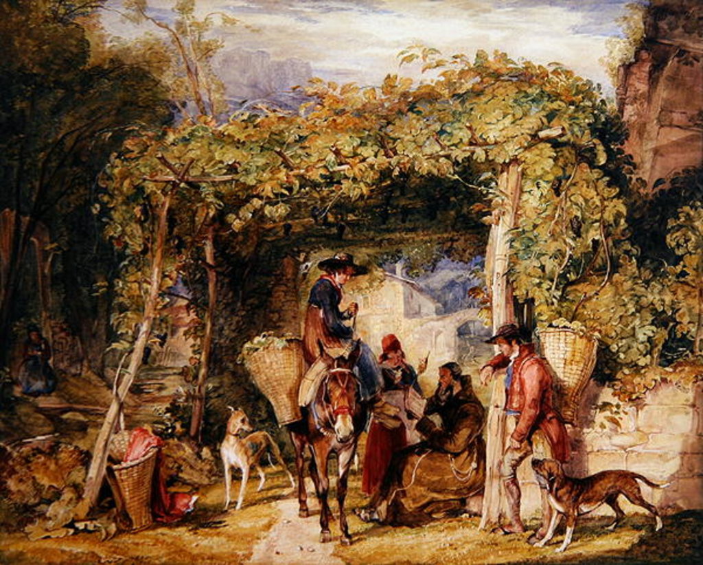 Detail of Figures and Animals in a Vineyard, c.1829 by John Frederick Lewis