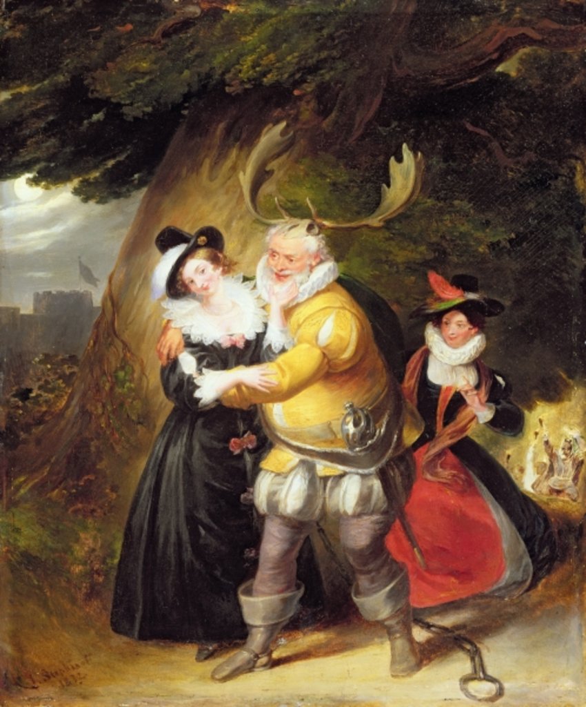 Detail of Falstaff at Herne's oak from 'The Merry Wives of Windsor', Act V, Scene V, 1832 by James Stephanoff