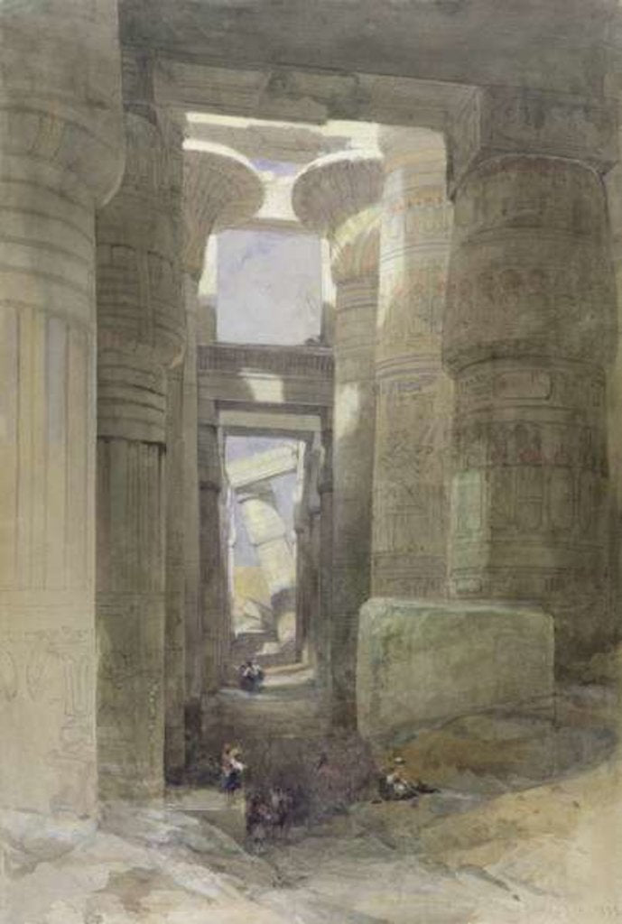 Detail of The Great Temple of Amon Karnak, the Hypostyle Hall, 1838 by David Roberts