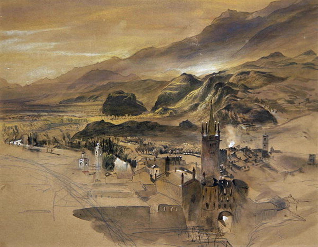 Detail of d View of Sion, Valais by John Ruskin