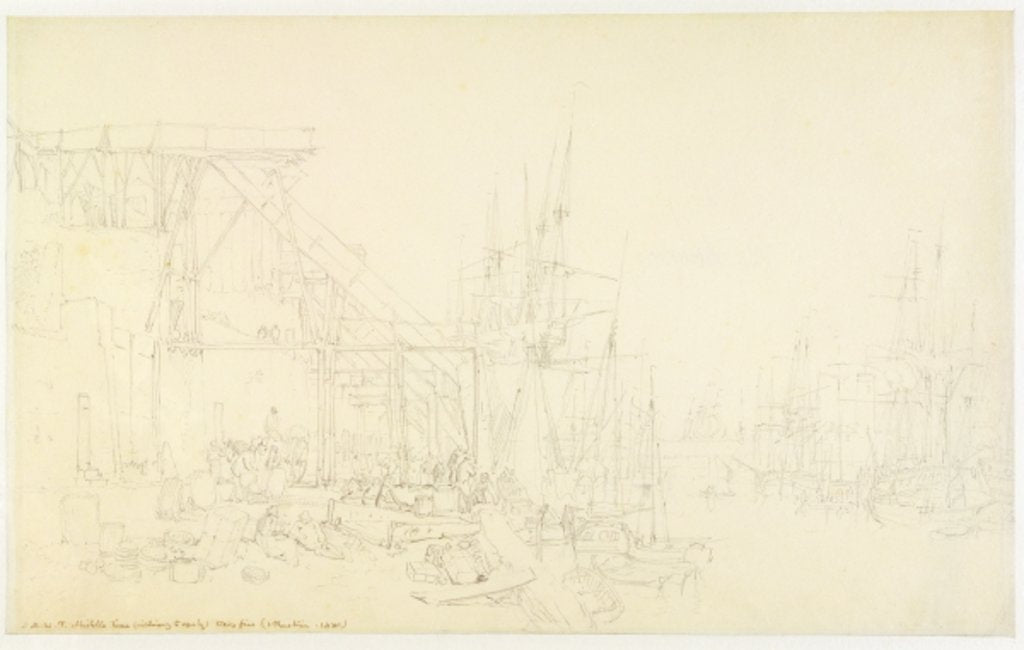 Detail of The Hurries, coal boats loading, North Shields, c.1795 by Joseph Mallord William Turner