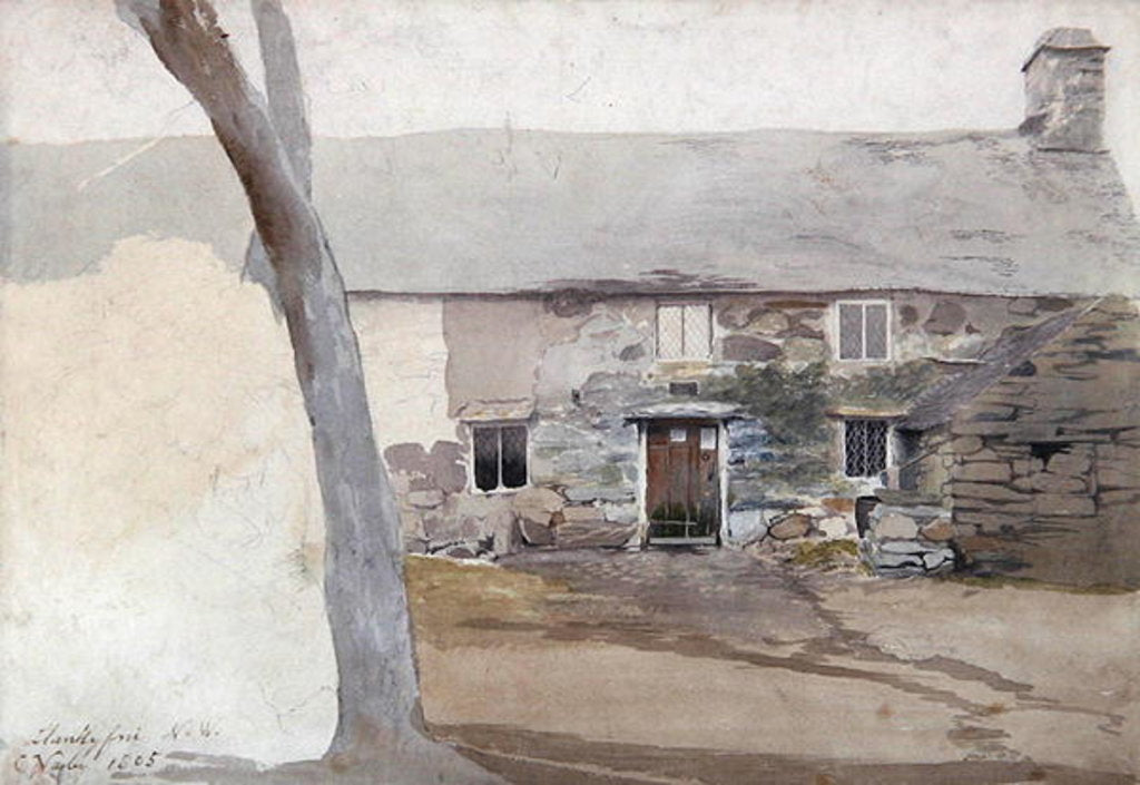 Detail of Cottages at Llanllyfni, North Wales, 1805 by Cornelius Varley
