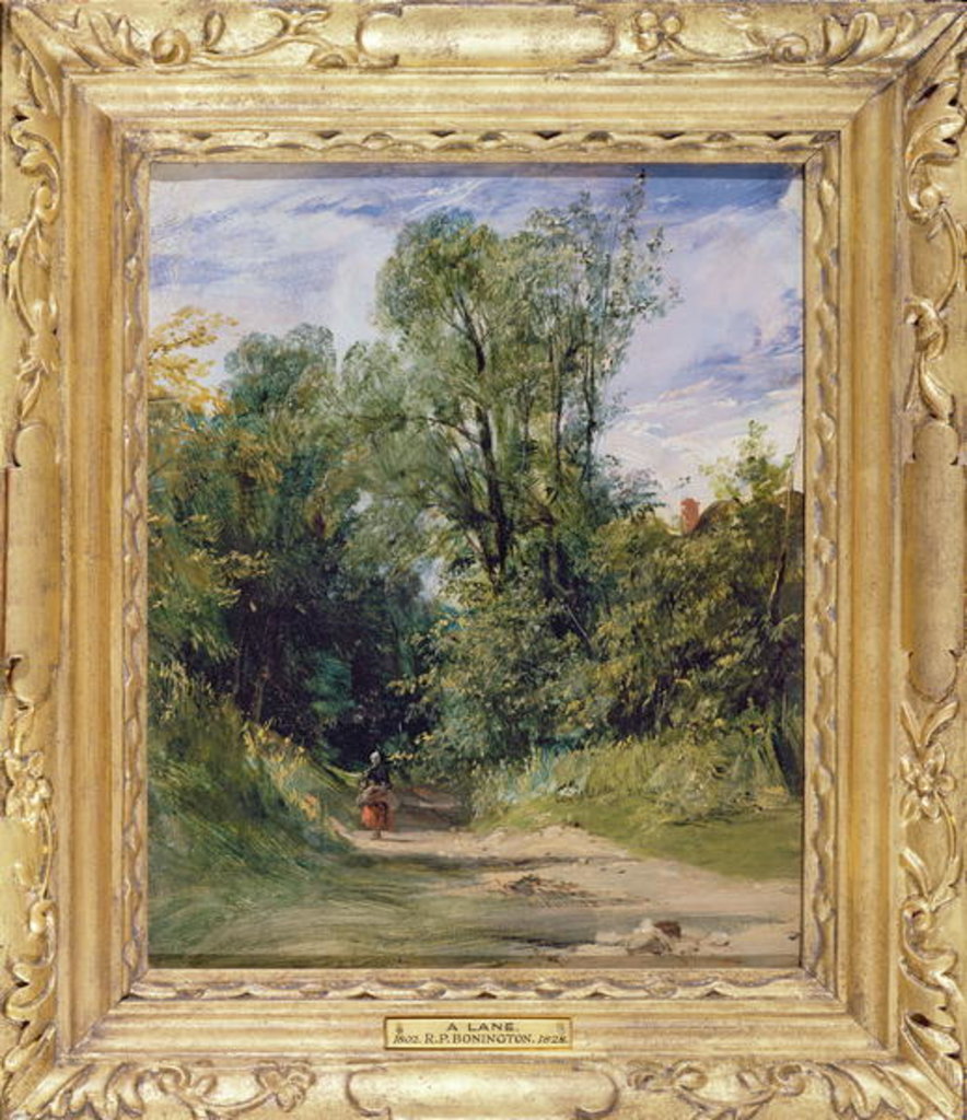 Detail of A Wooded Lane, c.1825 by Richard Parkes Bonington