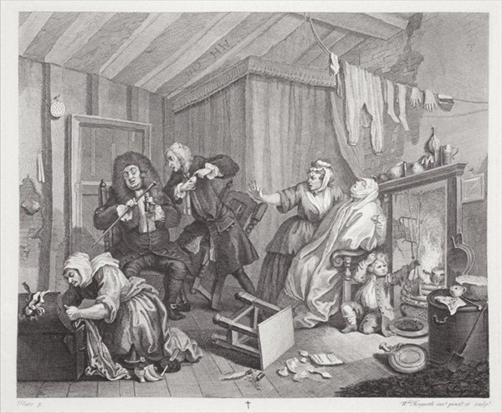 Detail of A Harlot's Progress by William (after) Hogarth