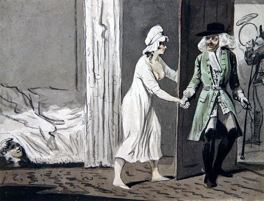 Detail of The Cuckold departs for the Hunt, c.1800 by Isaac Cruikshank
