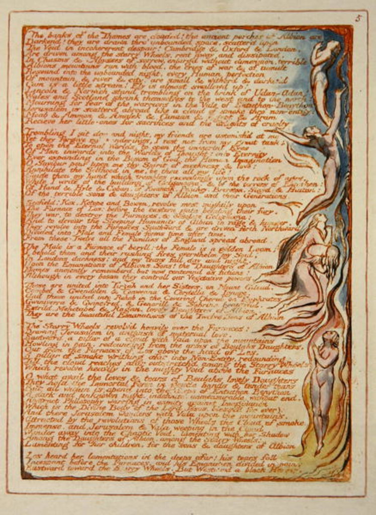 Detail of The banks of the Thames... by William Blake