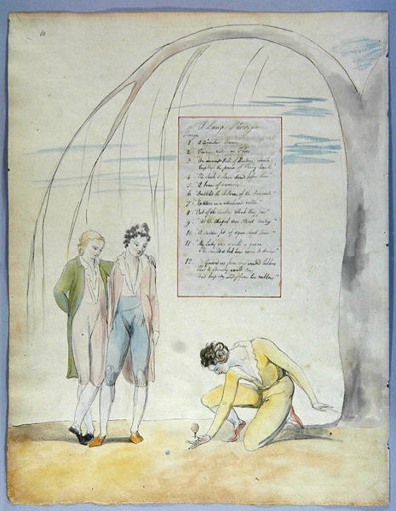 Detail of A Long Story, design 22 for 'The Poems of Thomas Gray', 1797-98 by William Blake