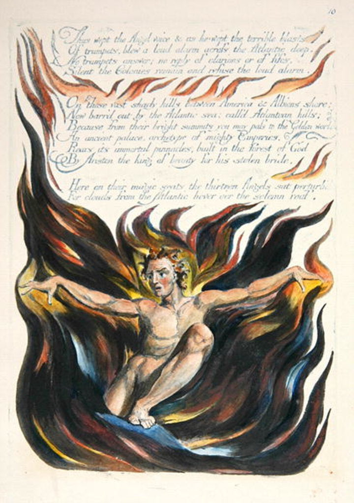 Detail of Thus wept the Angel voice... by William Blake