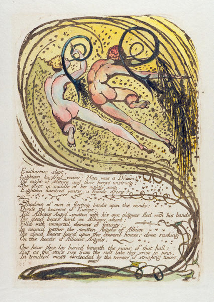Detail of Enitharmon slept... by William Blake