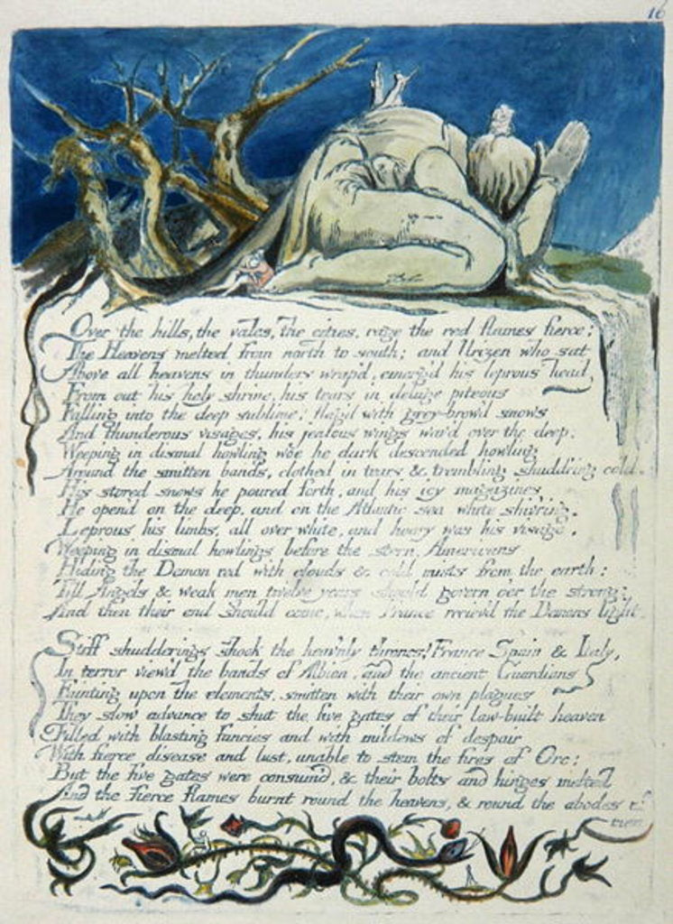 Detail of Over the hills... by William Blake
