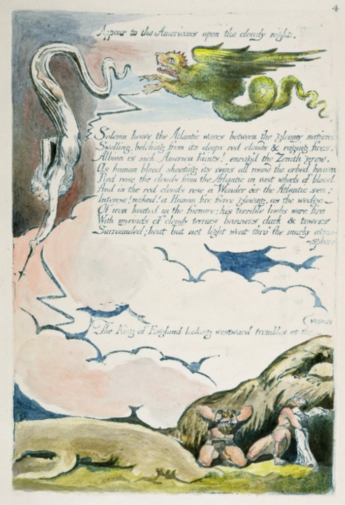 Detail of Appear to the Americans... by William Blake