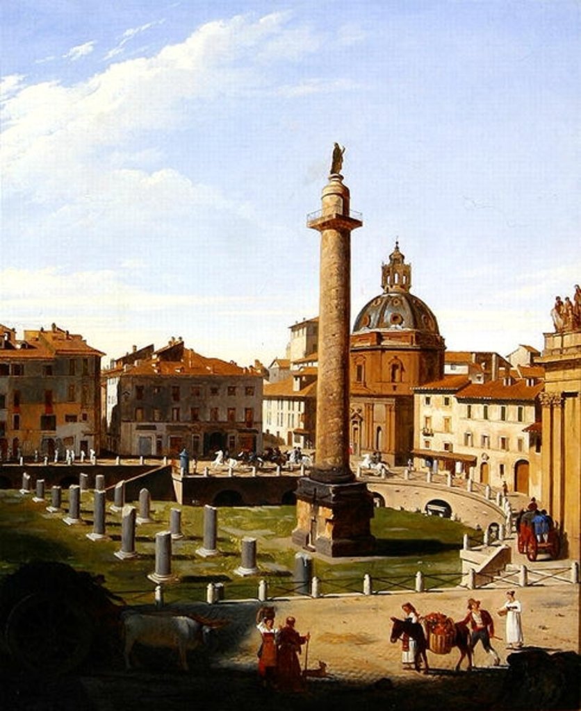 Detail of A View of Trajan's Forum, Rome, 1821 by Charles Lock Eastlake