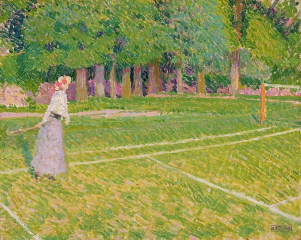Detail of Tennis at Hertingfordbury, 1910 by Spencer Frederick Gore