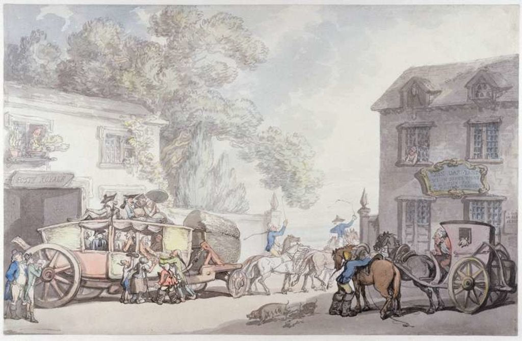 Detail of Travelling in France, c.1790 by Thomas Rowlandson