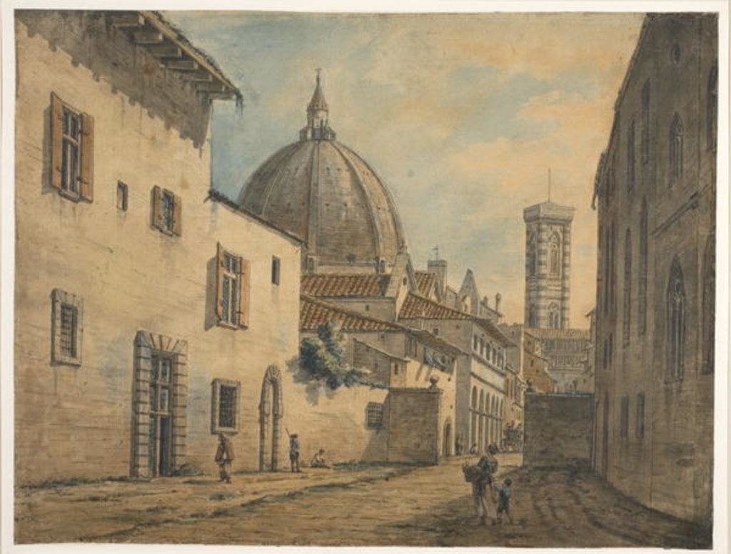 Detail of A Street in Florence with the Duomo and Campanile in the Background by William Marlow