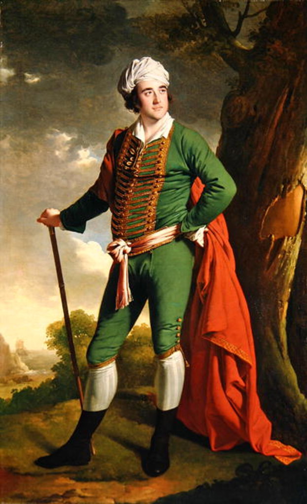 Detail of Portrait of a man, known as the 'Indian Captain', c.1767 by Joseph Wright of Derby