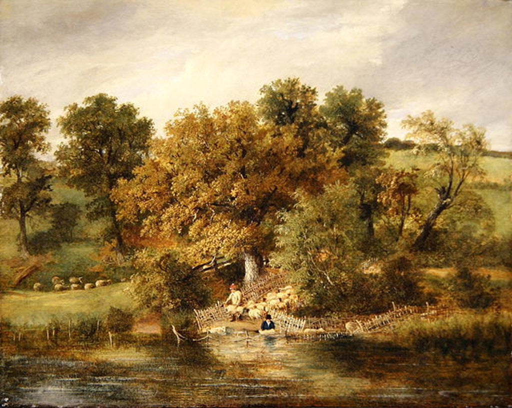 Detail of Sheep Washing at Postwick Grove, Norwich, c.1822 by James Stark