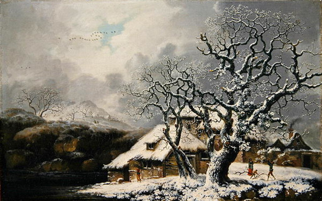Detail of A Winter Landscape, 1752 by George of Chichester Smith