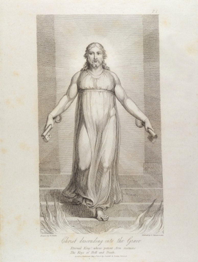 Detail of Christ descending into the Grave, pl.3 by William Blake