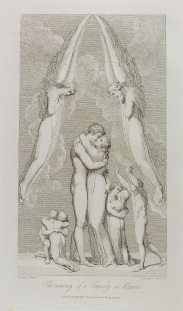 Detail of The Meeting of a Family in Heaven, pl.4 by William Blake