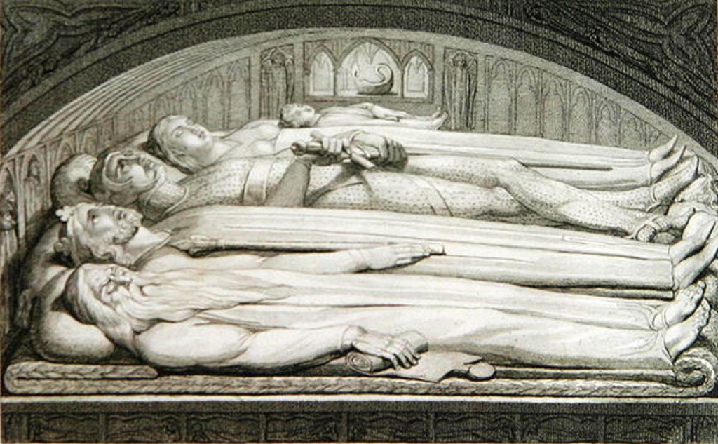 Detail of The King, Councellor, Warrior, Mother and Child in the Tomb by William Blake