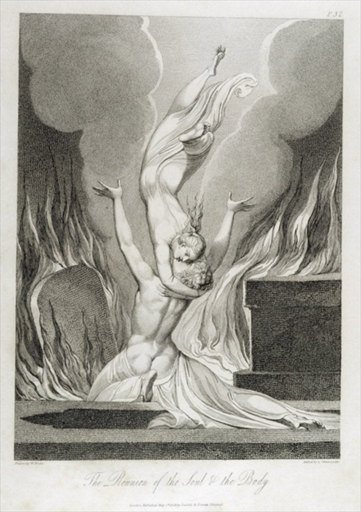 Detail of The Reunion of the Soul and the Body, pl.13 by William (after) Blake