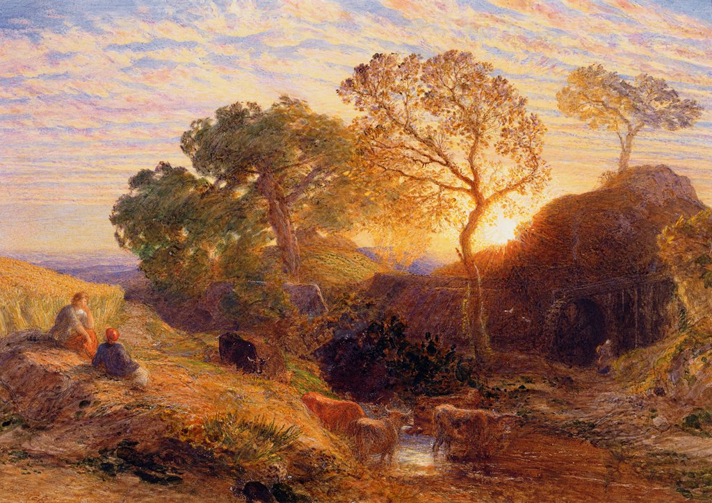 Detail of Sunset, c.1861 by Samuel Palmer