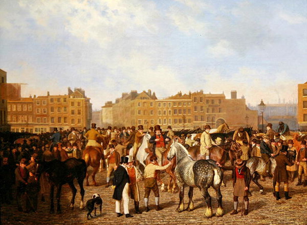 Detail of Old Smithfield Market, London, 1824 by Jacques-Laurent Agasse