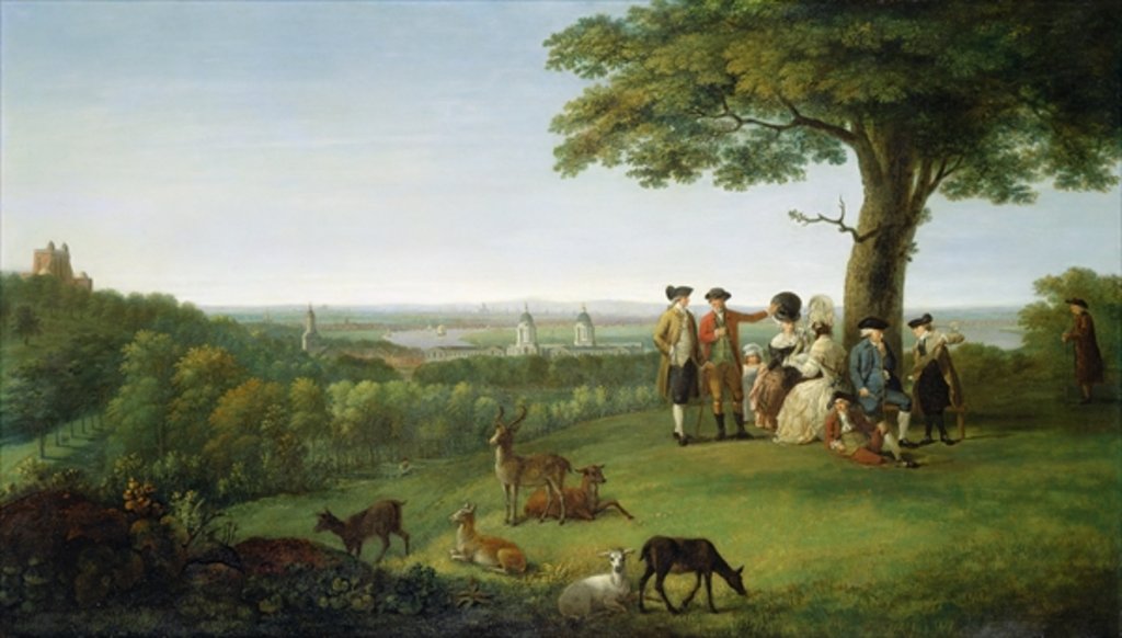 Detail of One Tree Hill, Greenwich, with London in the Distance, 1779 by John Feary