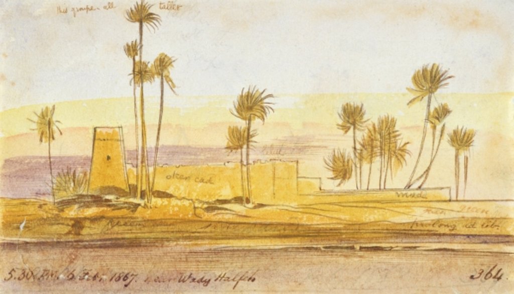 Detail of Near Wady Halfeh, 5:30pm, 6 February 1867 by Edward Lear